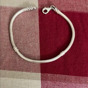Elegant Sterling Silver Pandora bracelet with 2 divided stations